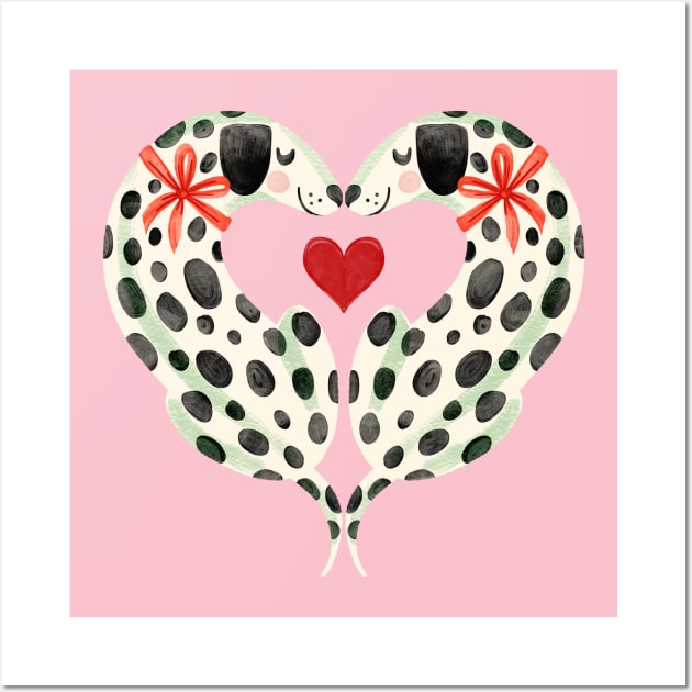 Dalmatians in Love Wall Art by Rebelform